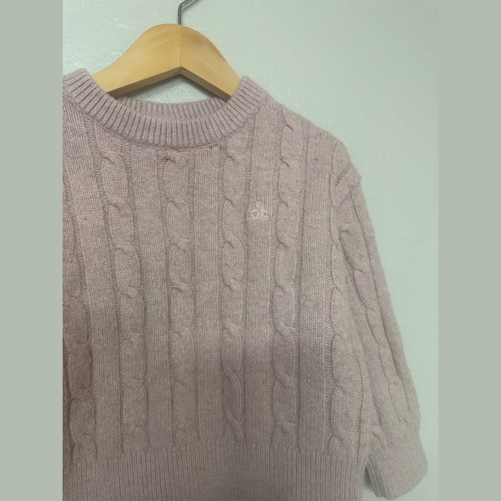 baby gap pink cableknit sweater 3Y