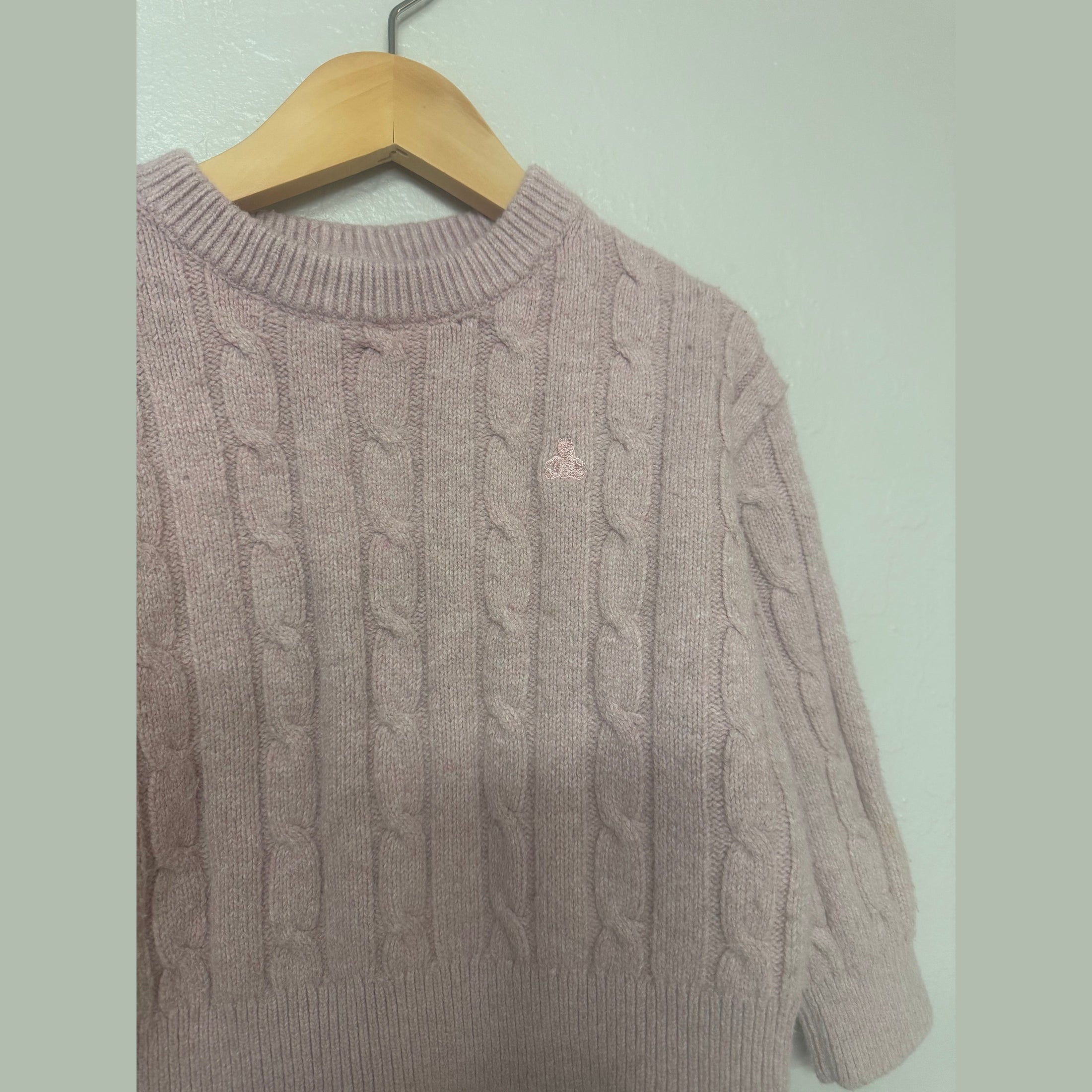 baby gap pink cableknit sweater 3Y