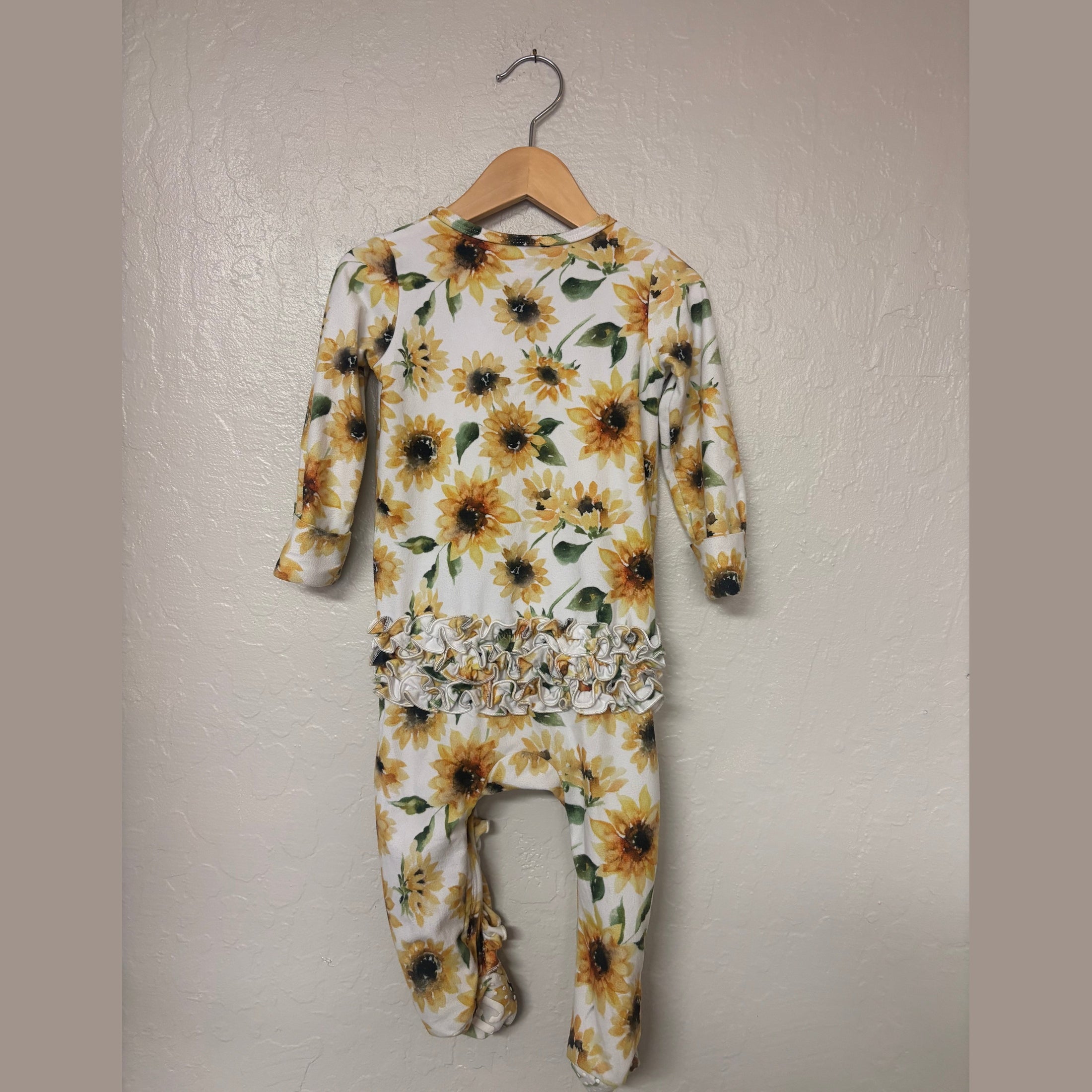caden lane sunflower footie 18-24M