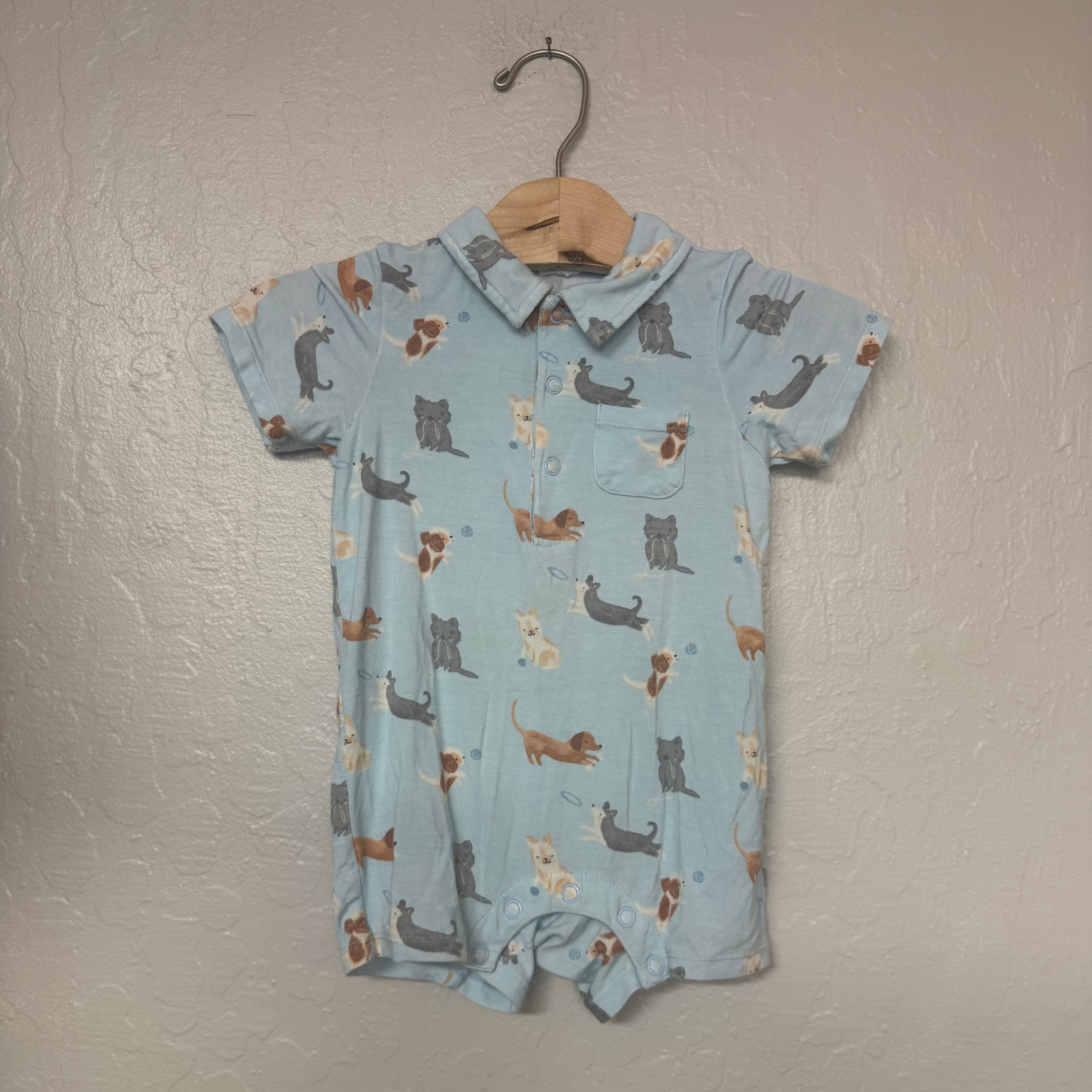 angel dear blue dog shortie 12-18M