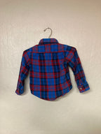 peek flannel in red and blue 2-3Y