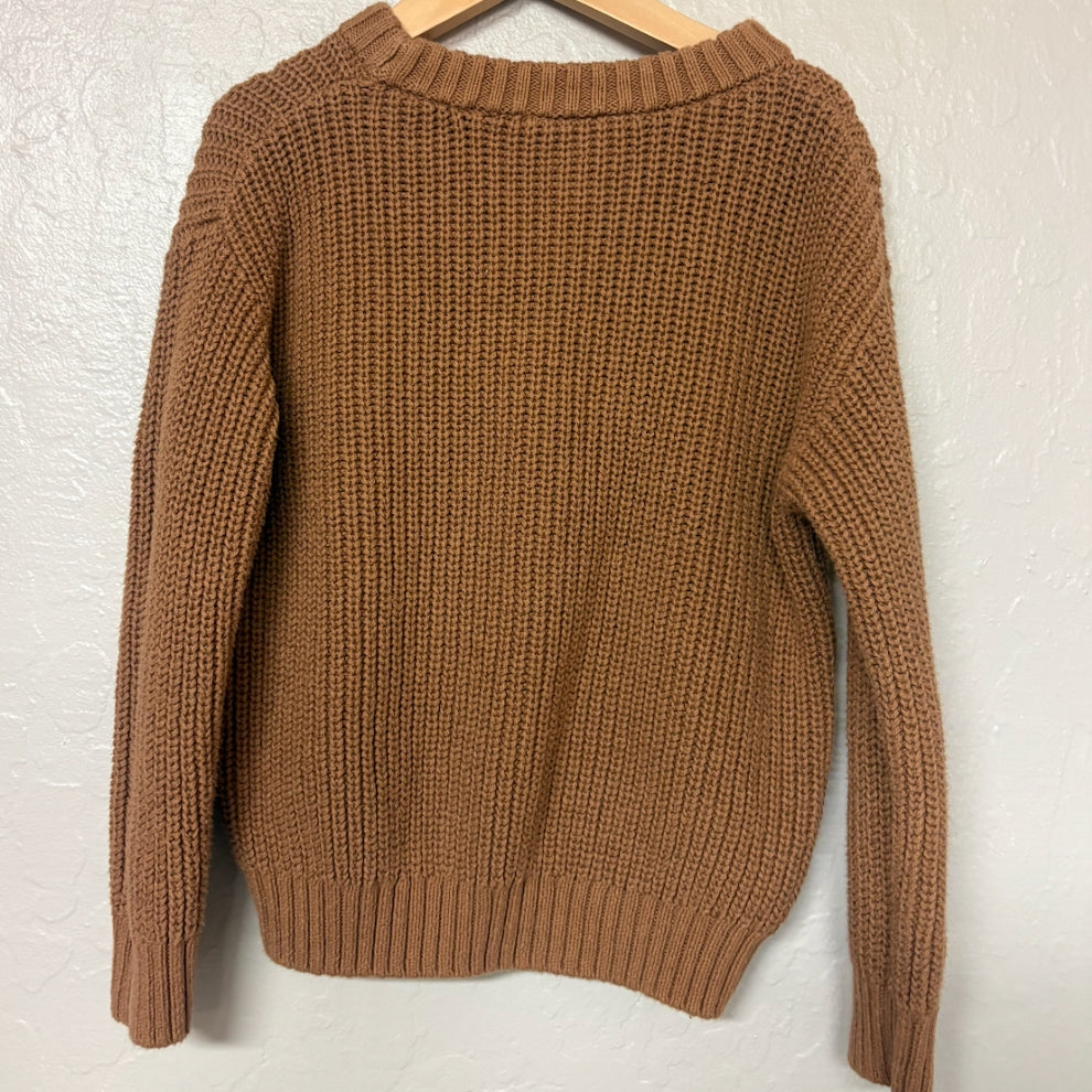 little co. brown chunky sweater 4Y