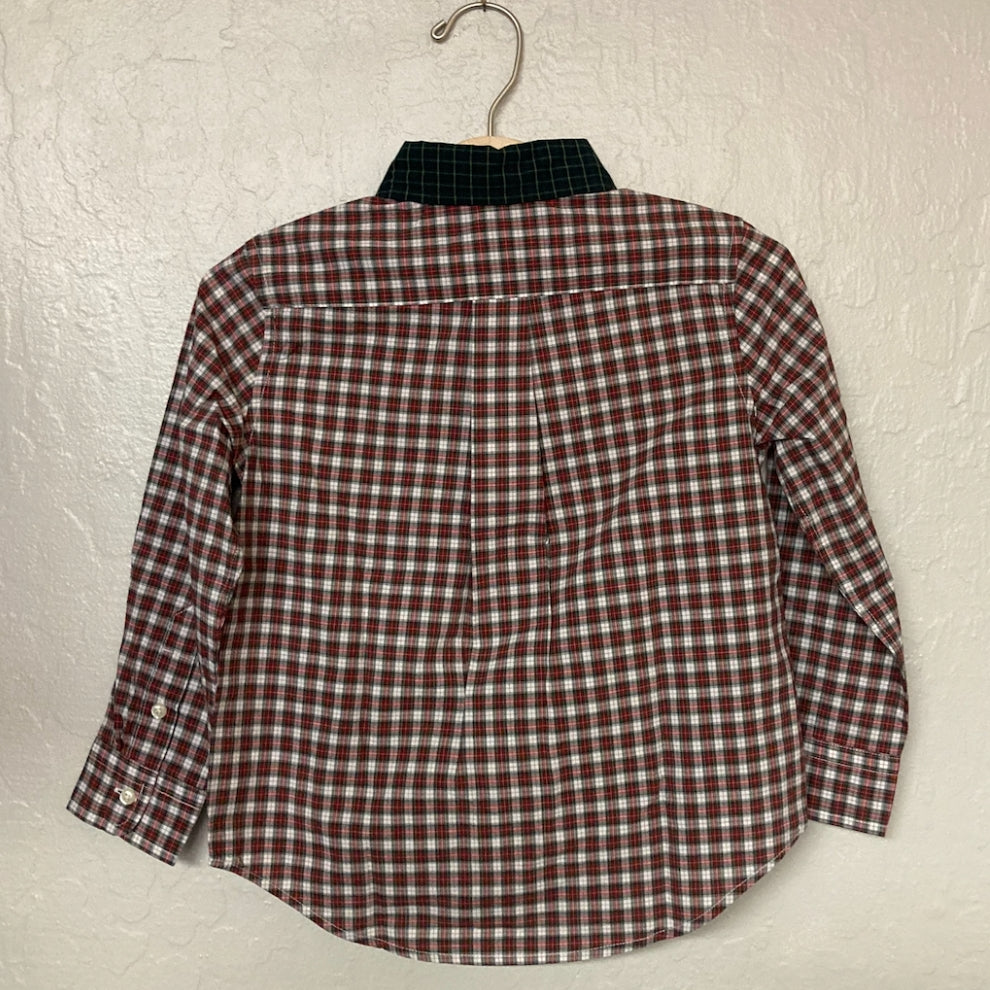 ralph lauren boys' red plaid button-down 4Y NWT