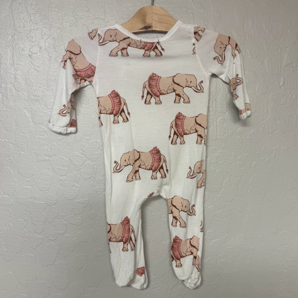 milkbarn elephant print girls' footie 6-9M
