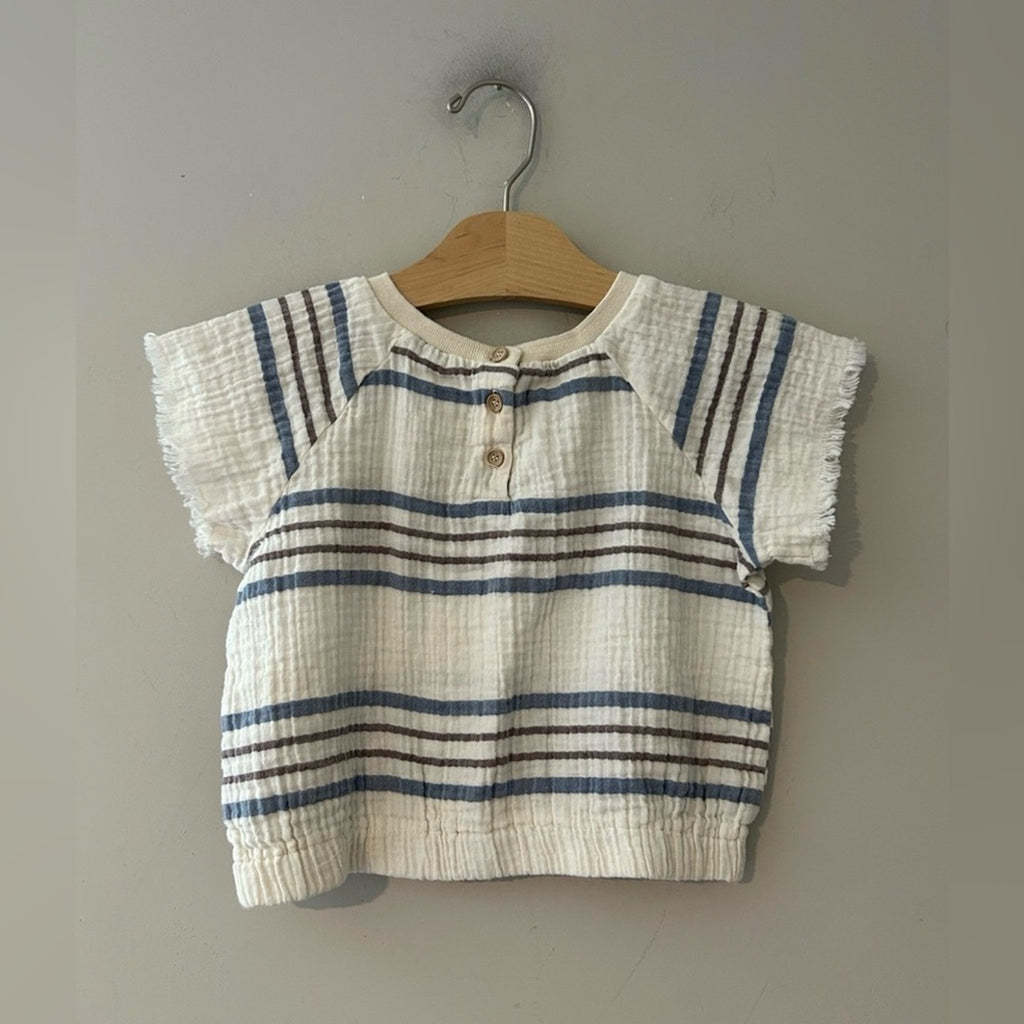 zara girls' muslin stripe skirt set 3-4Y