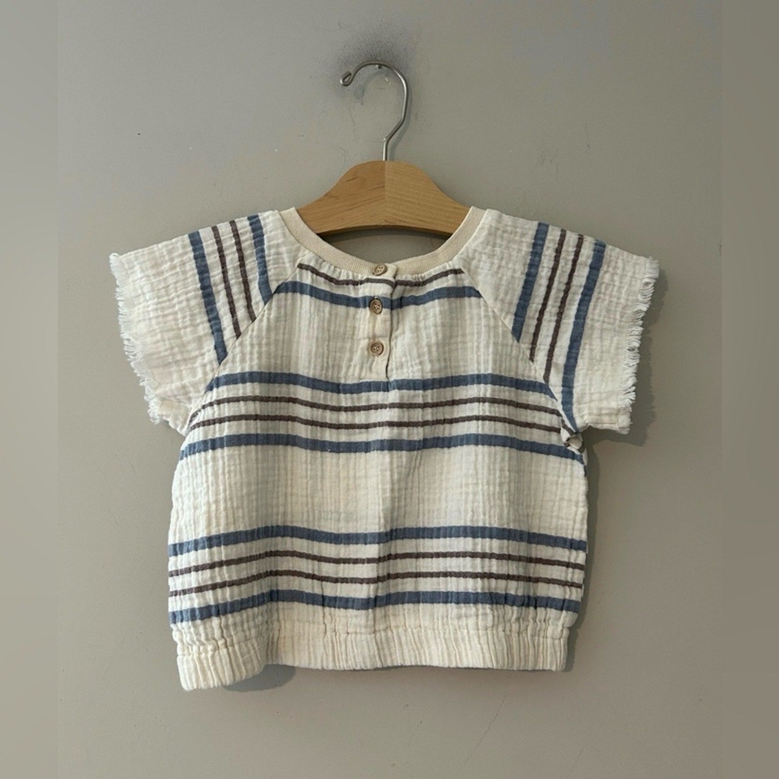 zara girls' muslin stripe skirt set 3-4Y