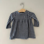 zara navy plaid dress 18-24M