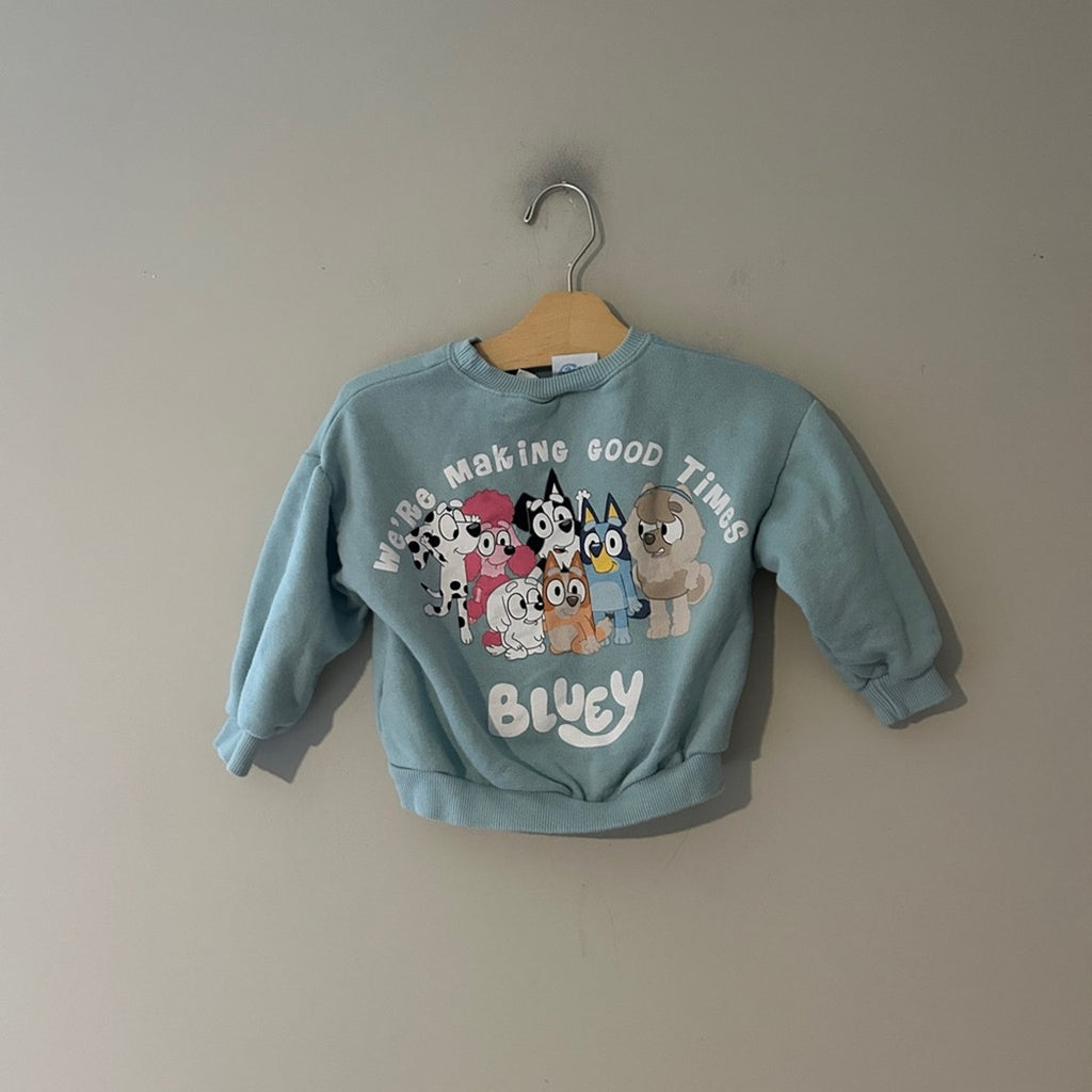 zara x bluey blue sweatshirt 2-3Y
