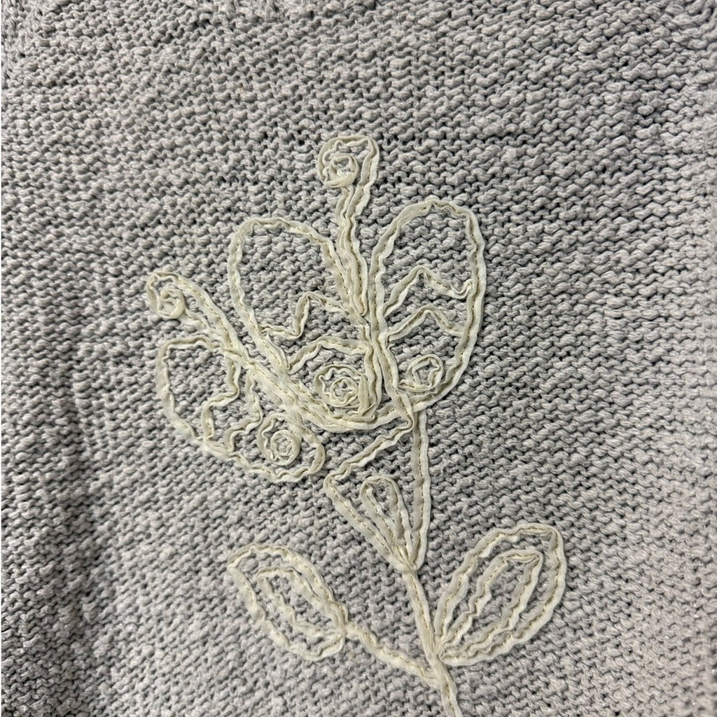 zara girls' gray flower sweater 18-24M