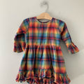 rufflebutts plaid long-sleeve tiered dress‎ 6Y