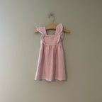zara white pink stripe dress 2-3Y