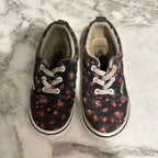 vans‎ girls' black floral shoes 8c
