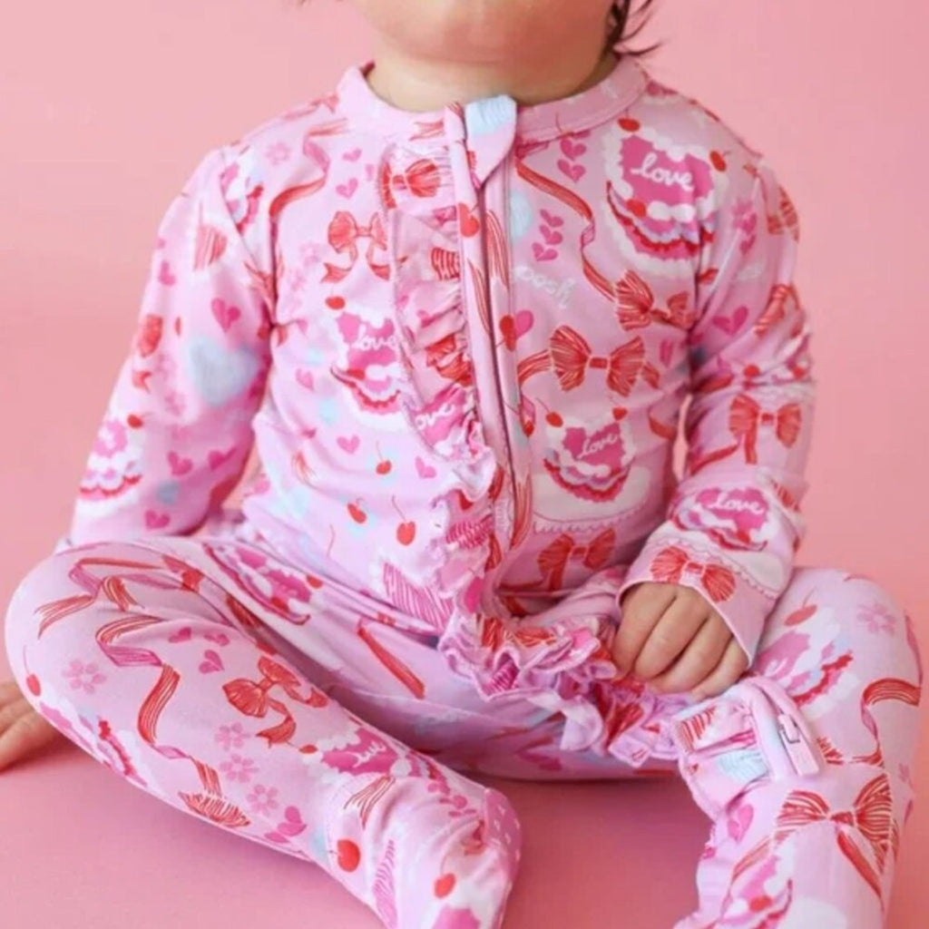 posh peanut pink footie bamboo‎ 6-9M