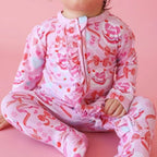posh peanut pink footie bamboo‎ 6-9M