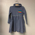mini boden blue stripe turtleneck dress 6-7Y