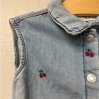 zara cherry denim top 5Y