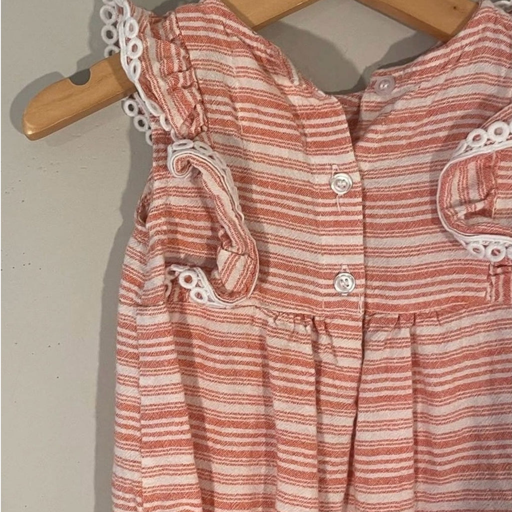 maisonette muslin stripe romper 6-9M