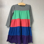 hanna andersson tiered colorblock dress 5Y