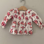 old navy cream floral blouse 18-24M