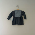 zara washed black denim stripe‎ dress 12-18M