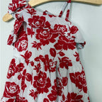 janie and jack dress red floral dress 3Y