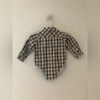 me & henry boys' brown plaid button-down bodysuit 12-18M