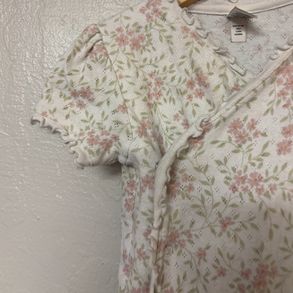 baby gap girls' cream floral bodysuit 6-12M
