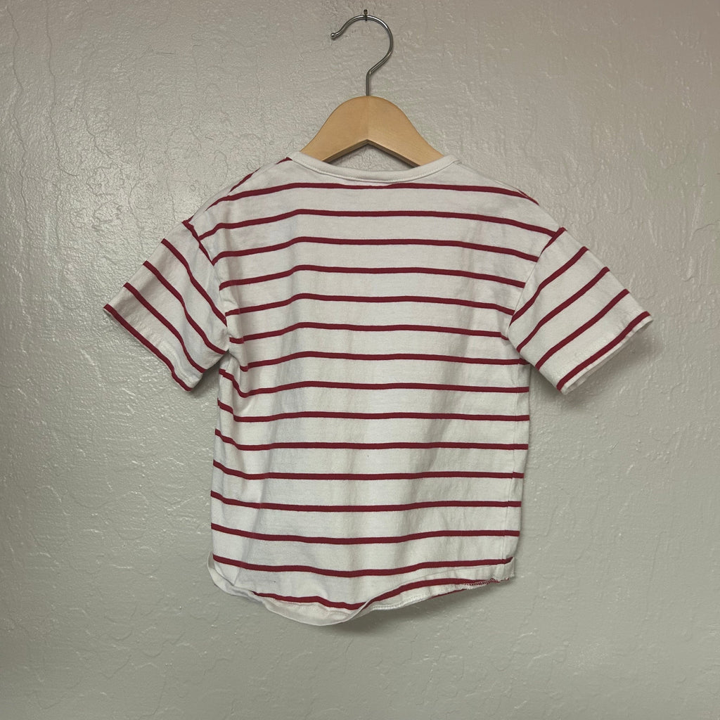 zara boys’ red and white striped shirt