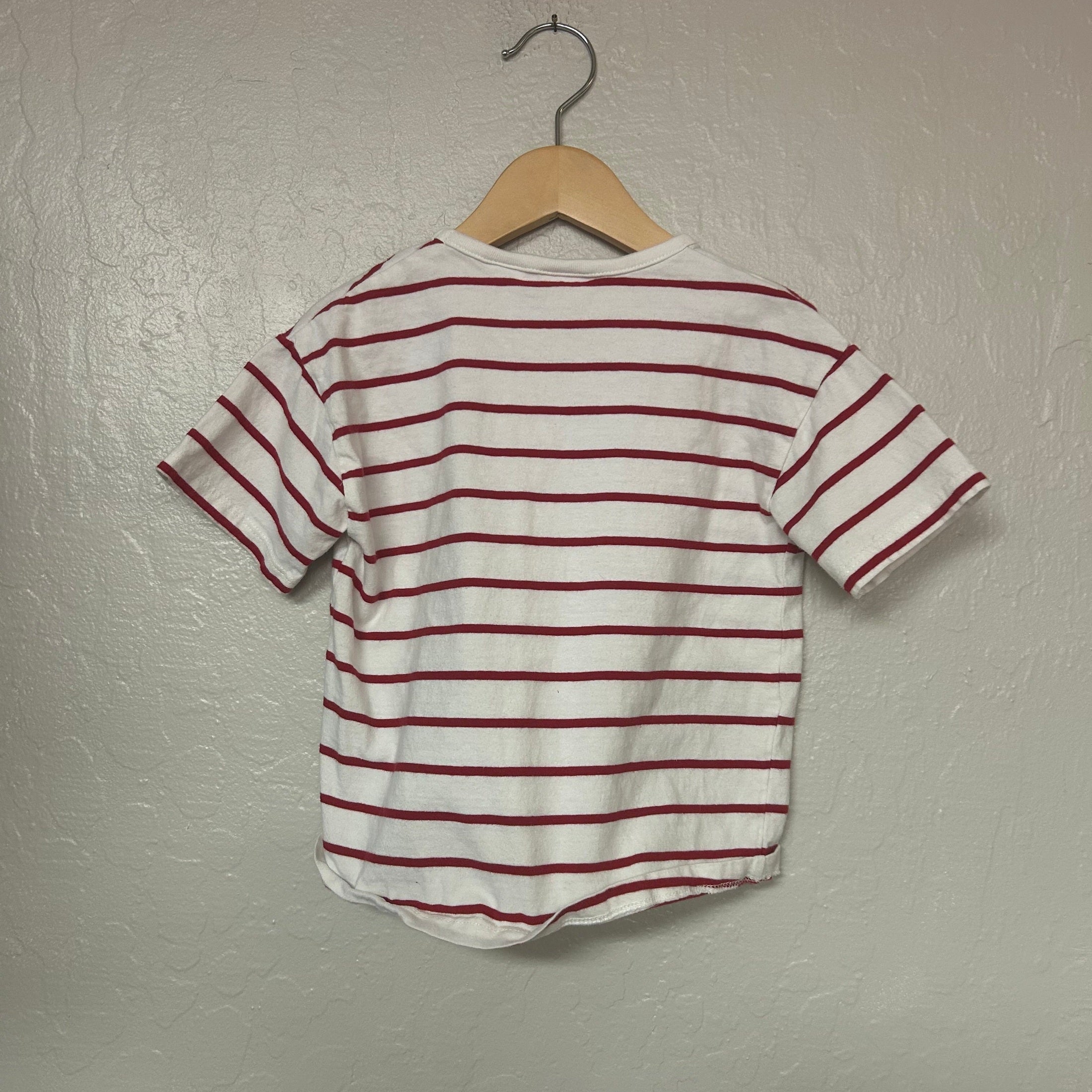 zara boys’ red and white striped shirt