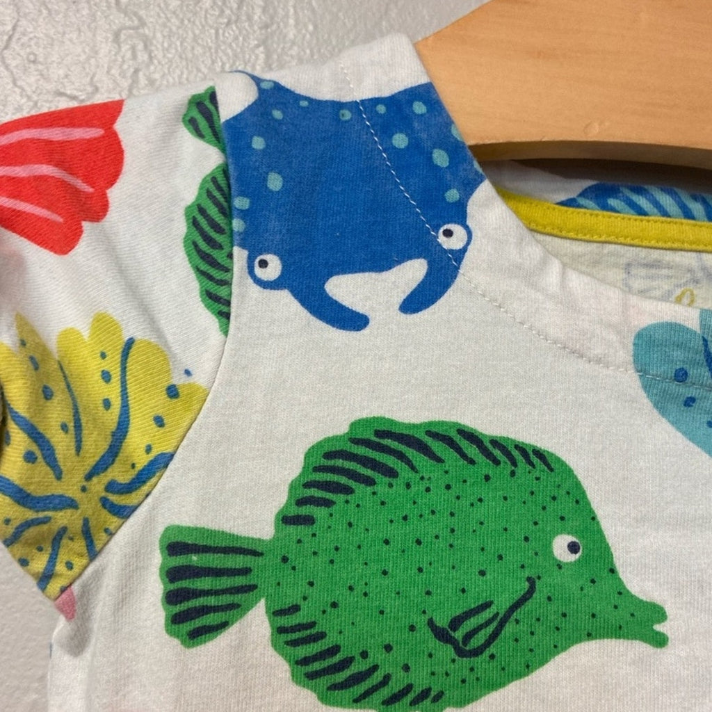 mini boden colorful fish dress 3-4Y