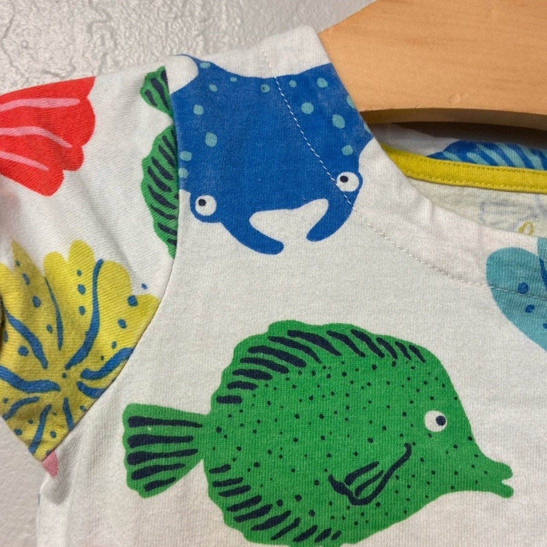 mini boden colorful fish dress 3-4Y