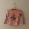 oeuf girls' pink donkey top 6Y