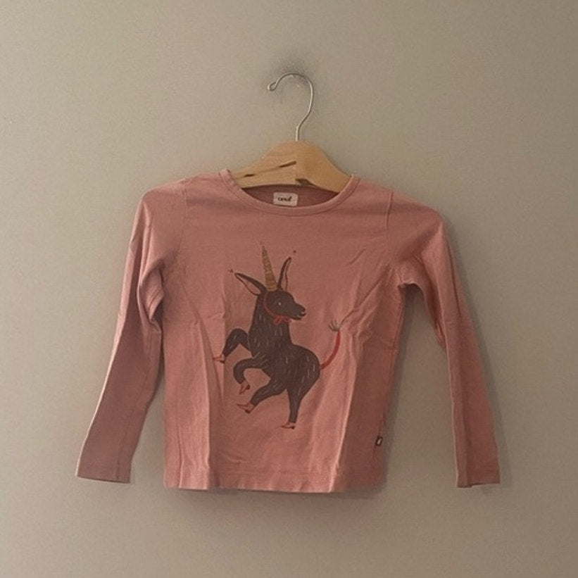 oeuf girls' pink donkey top 6Y