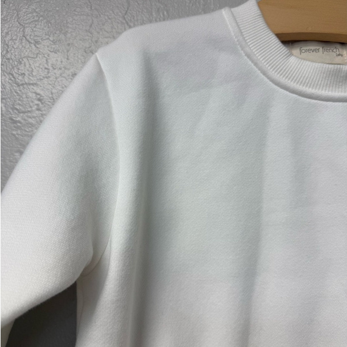 forever french baby sweatshirt cream romper 18-24M