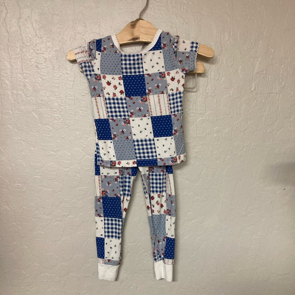 little me girls' patchwork bamboo set 2T