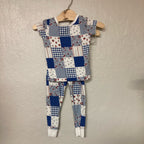 little me girls' patchwork bamboo set 2T