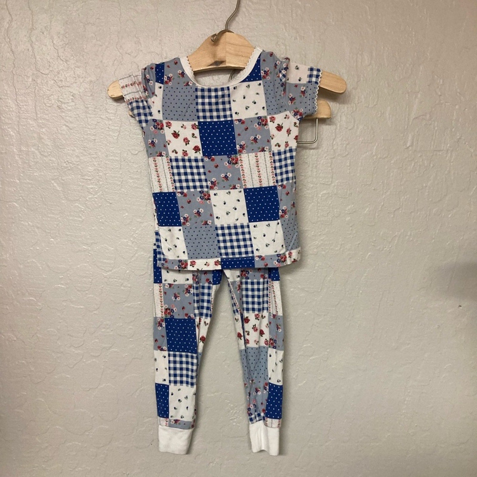 little me girls' patchwork bamboo set 2T