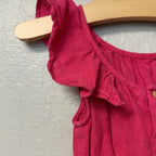 zara girls' pink linen romper 18-24M