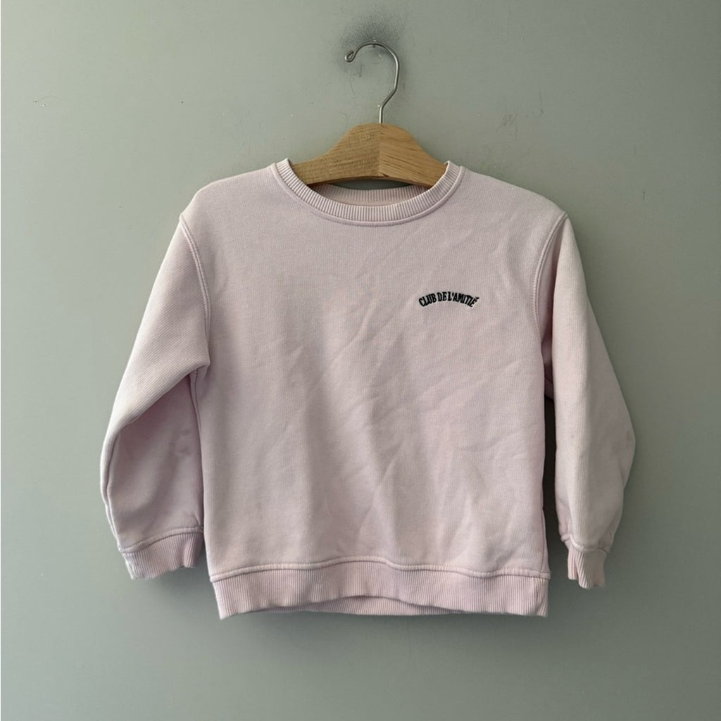 zara girls' pink sweatshirt 5-6Y
