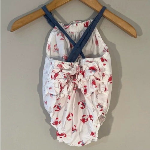 baby gap girls' crab romper 6-12M