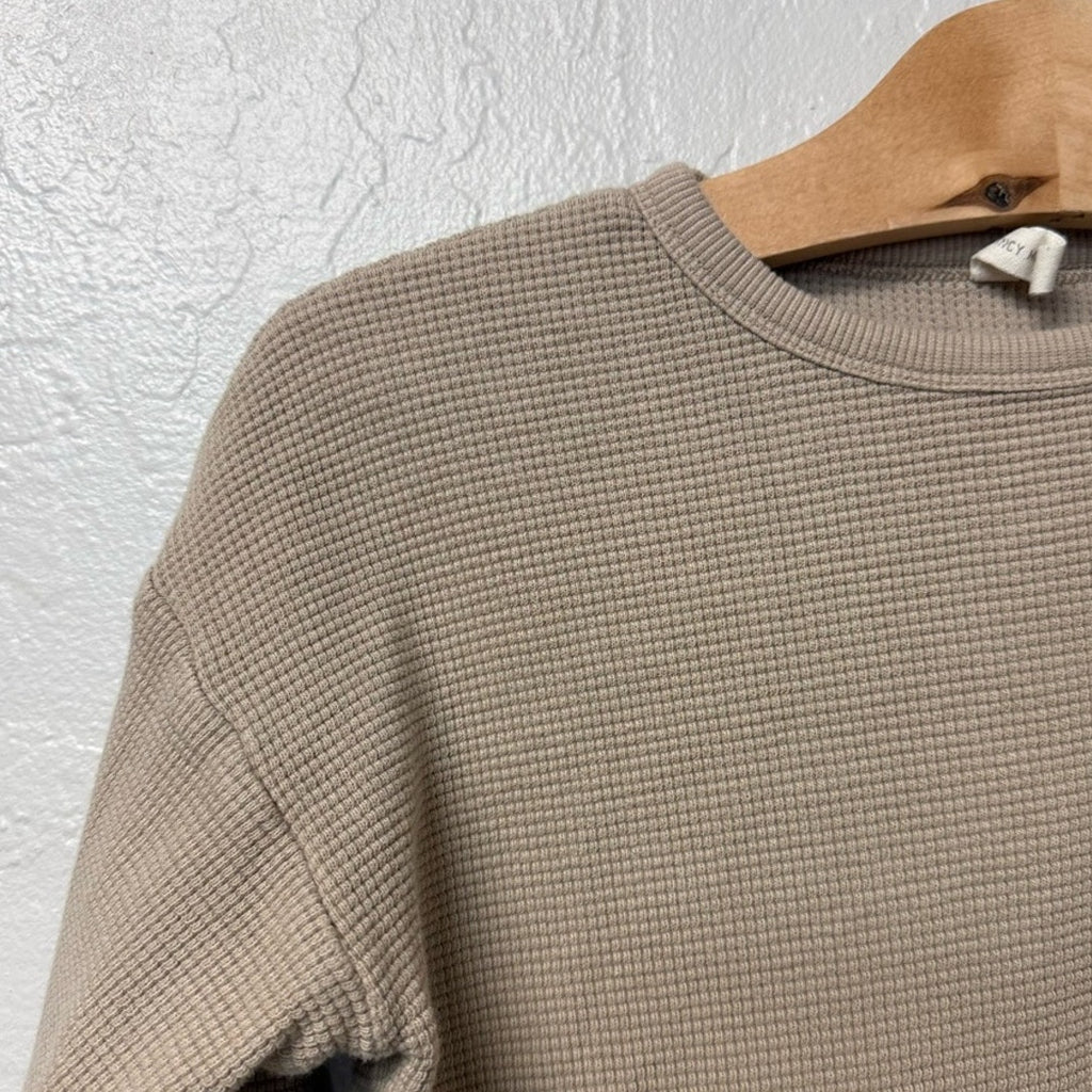 quicy mae boys' tan long-sleeve tee 4-5Y