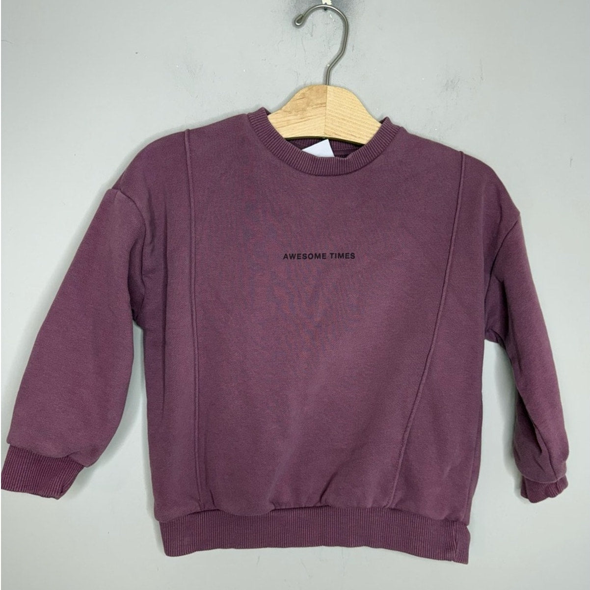 zara sweatshirt girls top shirt purple awesome times 4-5Y