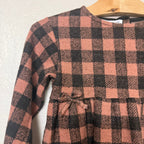 zara brown plaid dress 3-4Y