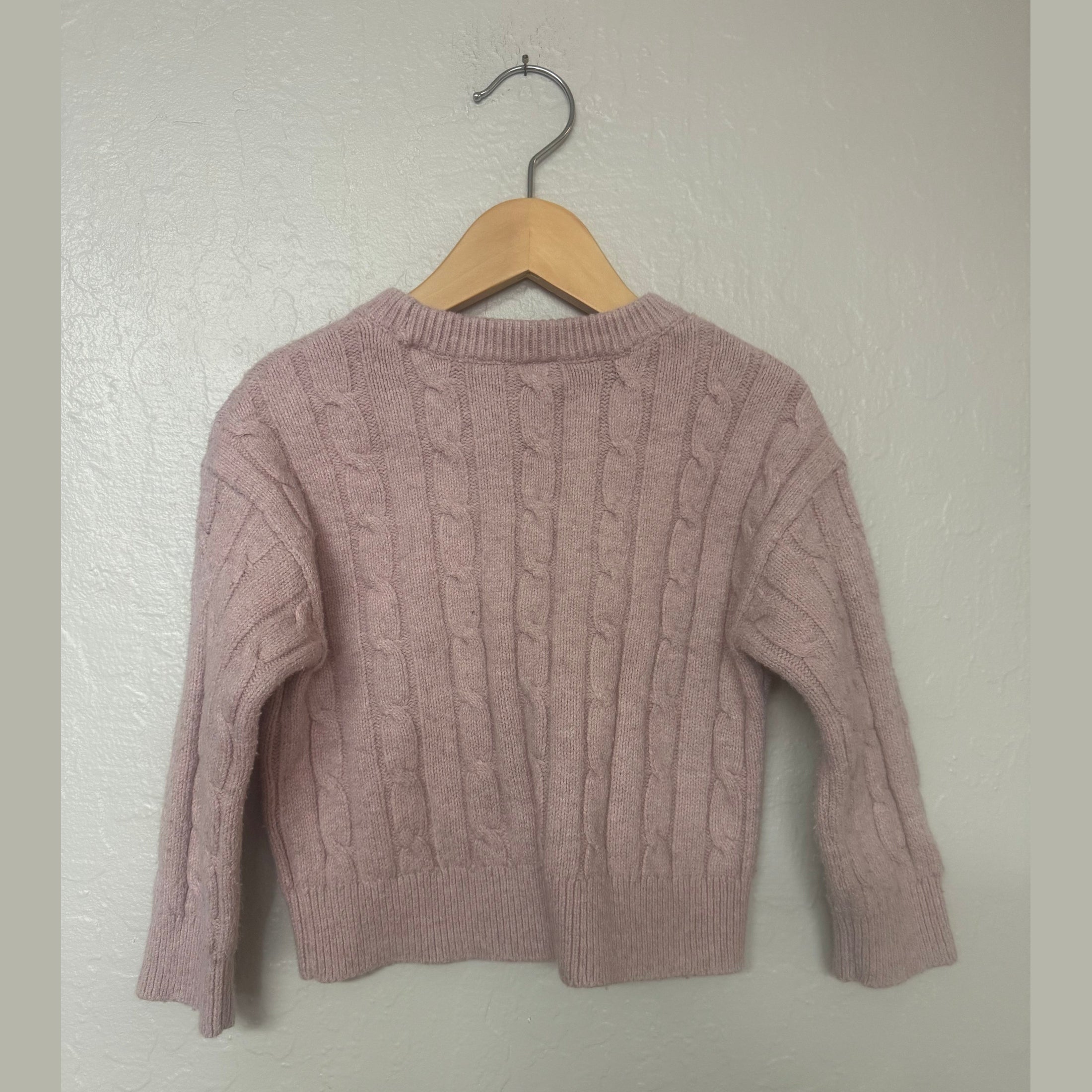 baby gap pink cableknit sweater 3Y