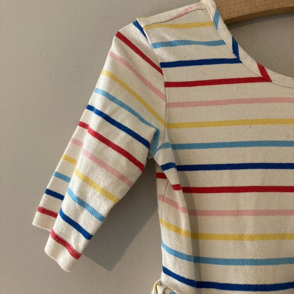 hanna andersson girls' stripe twirl dress 8Y