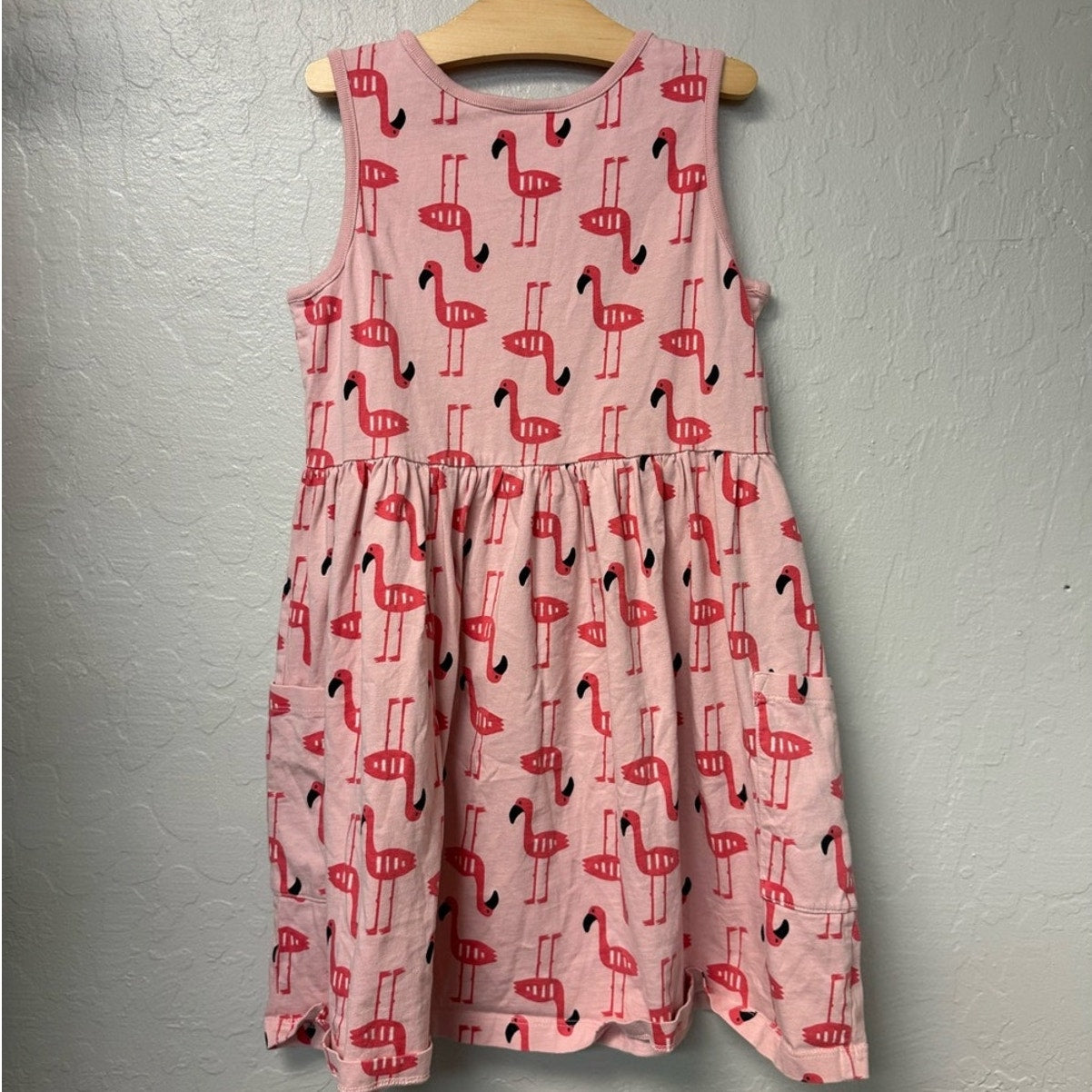 hanna andersson pink flamingo dress 10Y