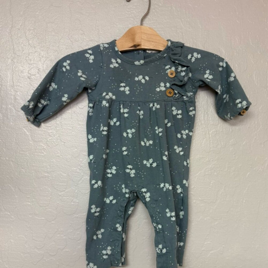 city mouse girls' blue floral romper‎ 3-6M