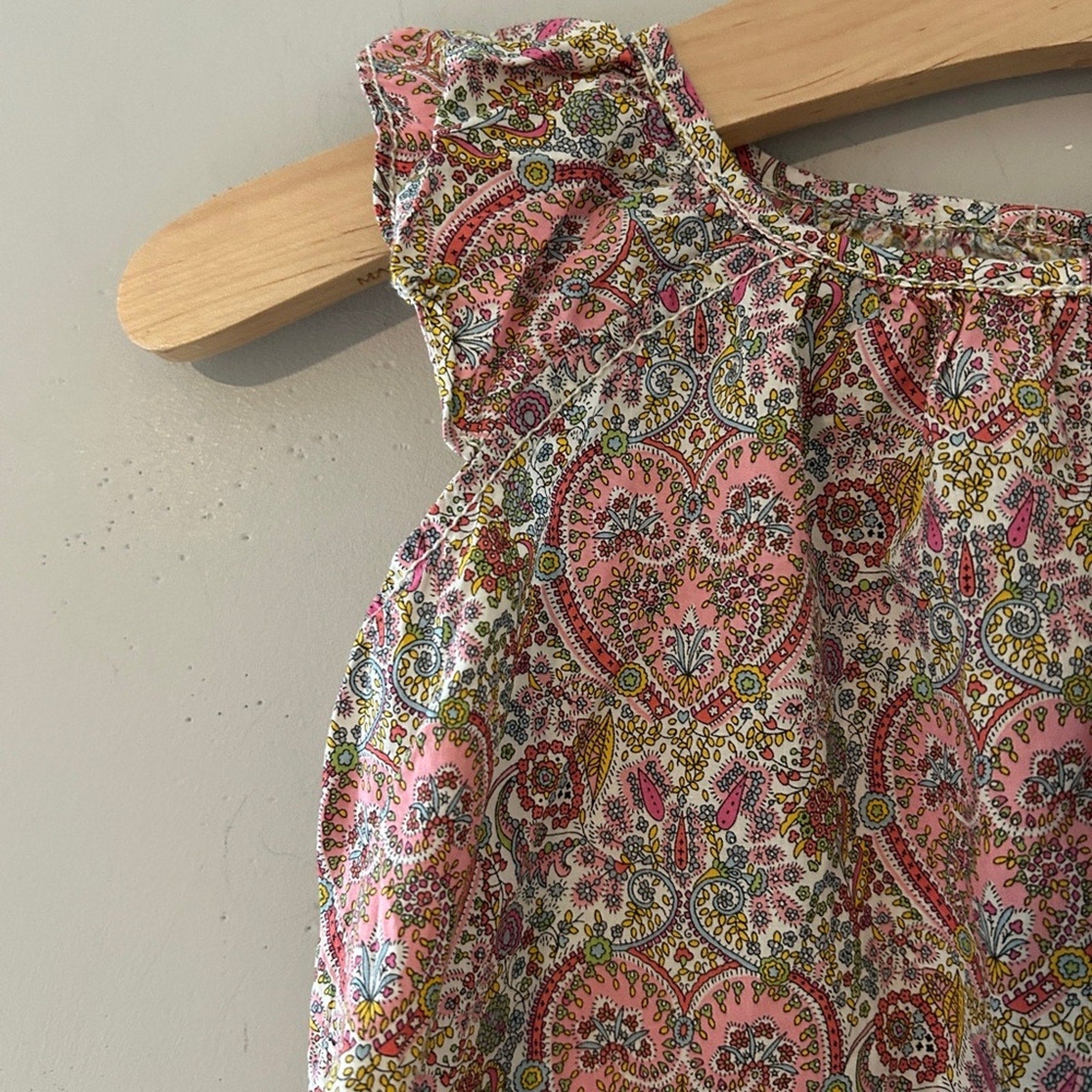 peek girls' pink paisley tunic blouse12-18M
