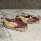 vans girls' pink glitter sneakers 6c
