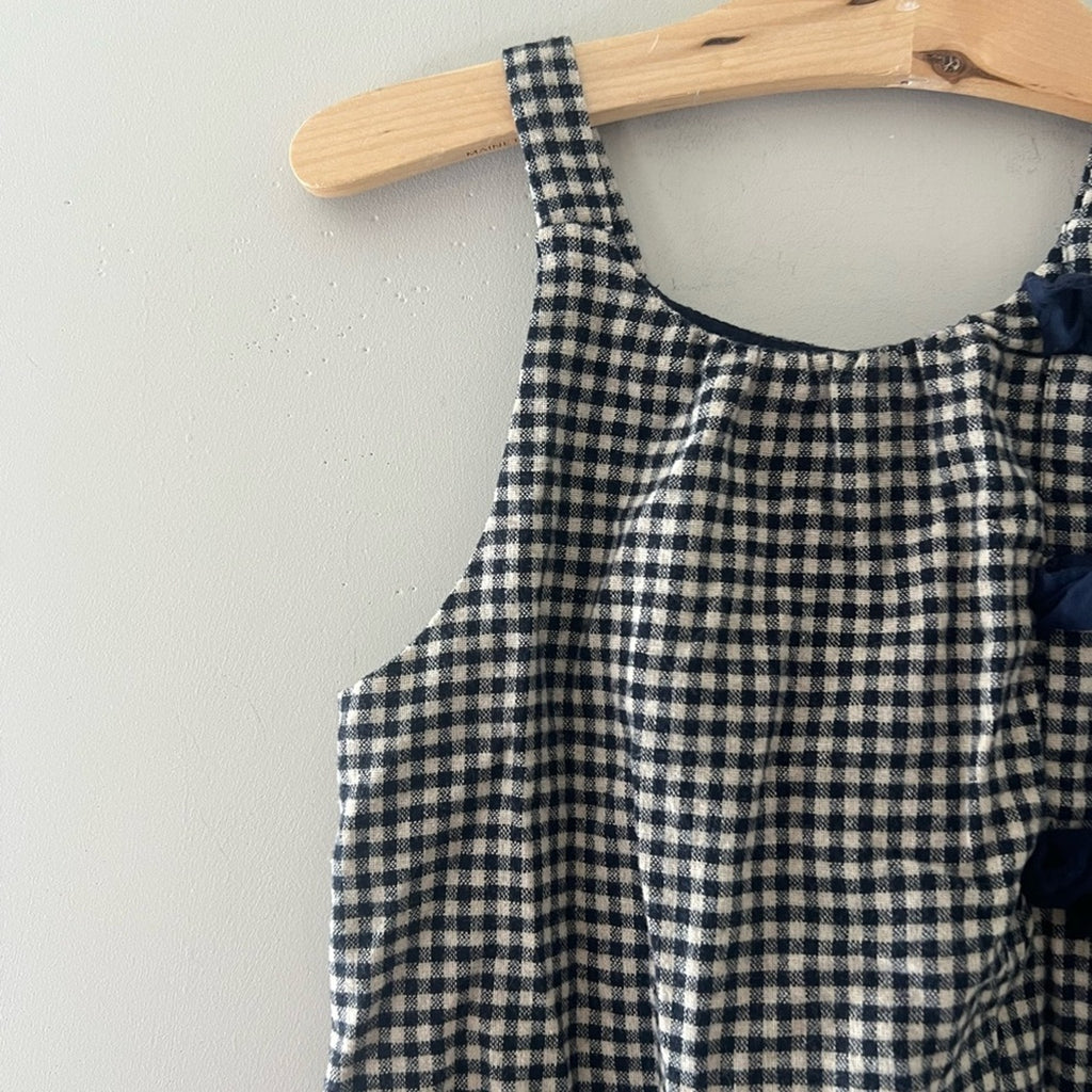 zara navy blue checked jumpsuit 3-4Y